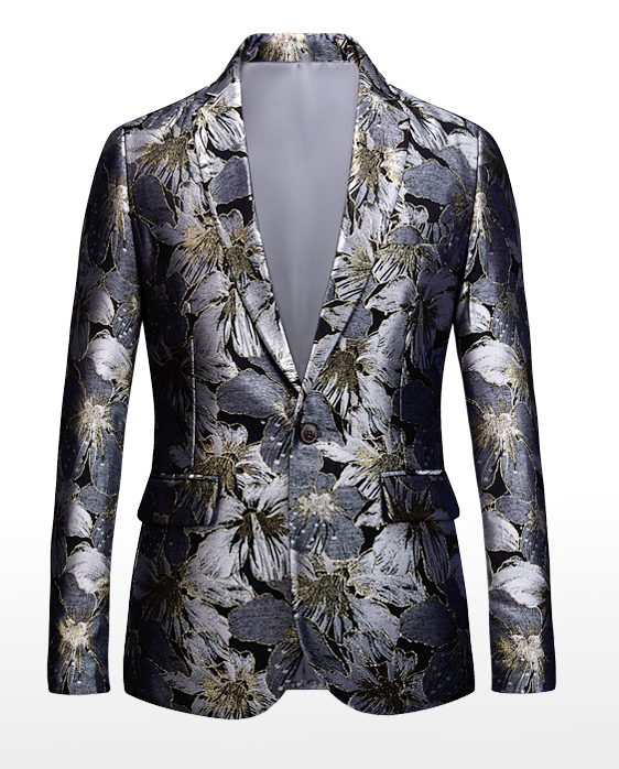 Embroidered Silver Blazer from PILAEO